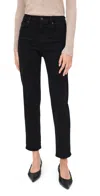 Citizen Of Humanity Citizens Of Humanity Caia High Rise Straight Jeans With Clean Hem In Plush Black In Black