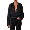 Citizen Of Humanity Camilia Button Front Shirt In Black In Black