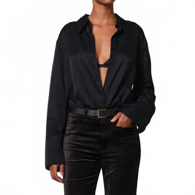 CITIZEN OF HUMANITY CAMILIA BUTTON FRONT SHIRT IN BLACK