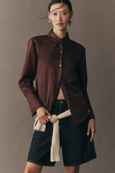 Citizen Of Humanity Camilia Silk Blend Buttondown Blouse In Multi