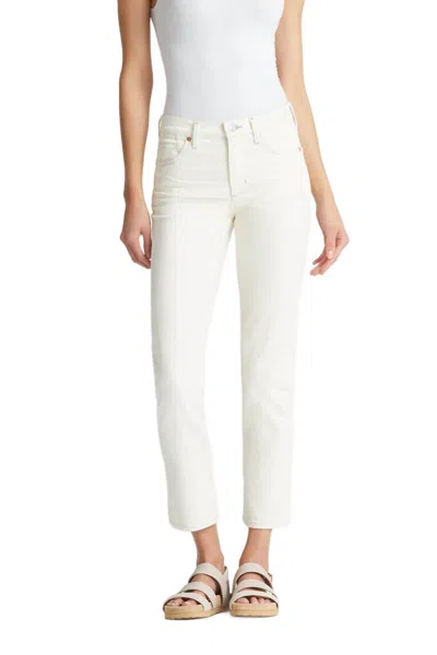 Citizen Of Humanity Cara High Rise Cigarette Ankle Jean In Light Cream In White
