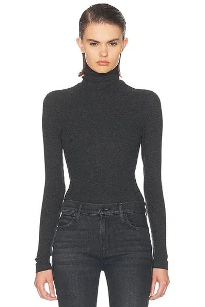 Citizen Of Humanity Caradene Ribbed Jersey Turtleneck Top In Gray