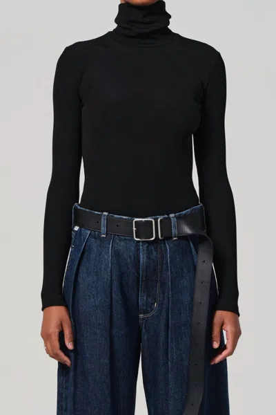 Citizen Of Humanity Caradene Turtleneck Top In Black