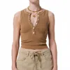 Citizen Of Humanity Caralyn Button Tank Top In Marcona In Brown