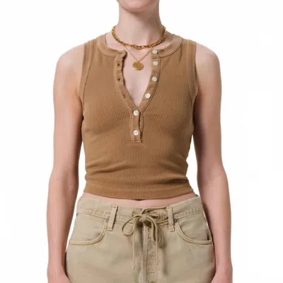 Citizen Of Humanity Caralyn Button Tank Top In Marcona In Brown