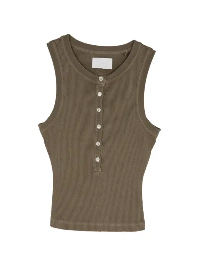 Citizen Of Humanity Caralyn Ribbed-knit Tank Top In Green