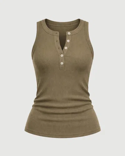 Citizen Of Humanity Caralyn Tank Dark Khaki In Green