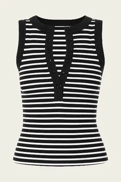 Citizen Of Humanity Caralyn Tank In Anthracite Stripe In Black