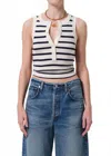 Citizen Of Humanity Caralyn Tank Top In Azure Stripe In White