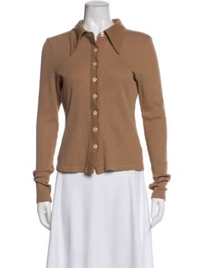 Pre-owned Citizen Of Humanity Cashmere Long Sleeve Polo In Neutral