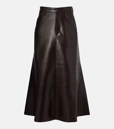 Citizen Of Humanity Cassia Flared Midi Skirt In Brown