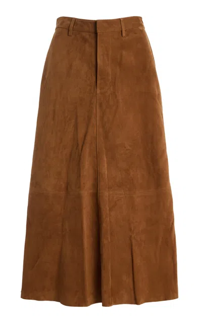 Citizen Of Humanity Cassia Suede Maxi Skirt In Brown