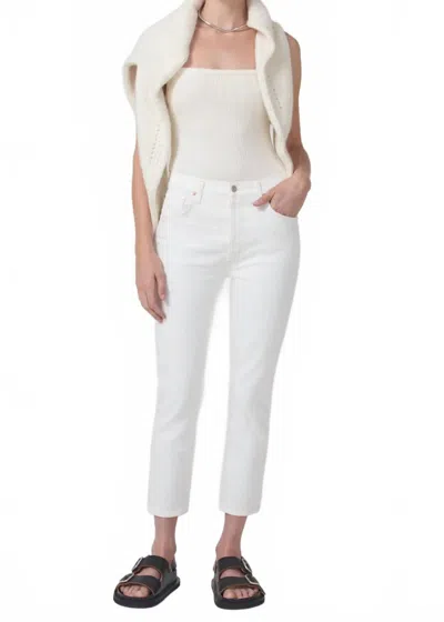 Citizen Of Humanity Charlotte Crop Straight Leg Pants In Chantilly In Multi