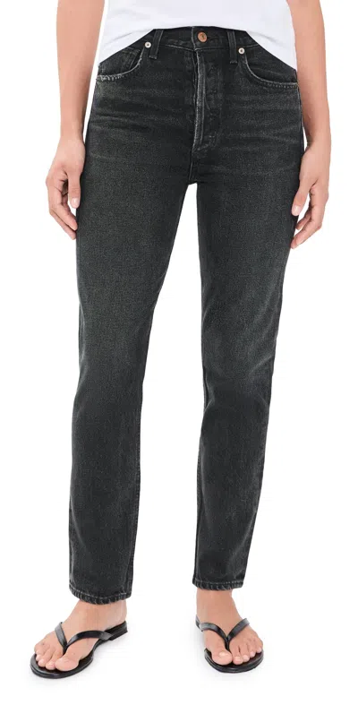 Citizen Of Humanity Charlotte High Rise Straight Jeans Dark Wave In Multi