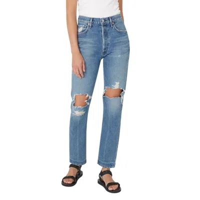 Citizen Of Humanity Charlotte High Rise Straight Jeans In Soiree In Blue
