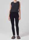 Citizen Of Humanity Chrissy High Rise Skinny Jeans In Plush Black In Blue