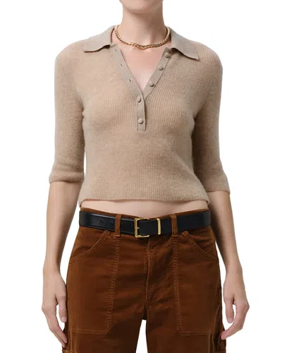 Citizen Of Humanity Citizens Of Humanity Amelie Wool & Cashmere Polo Sweater In Brown