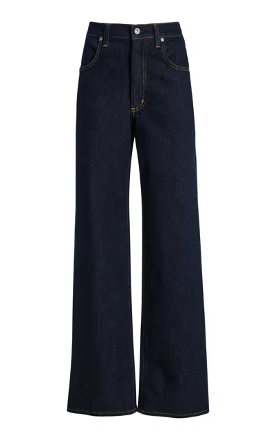 Citizen Of Humanity Citizens Of Humanity Annina Silk-denim Mid-rise Straight-leg Jeans In Dark Wash