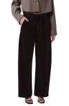 Citizen Of Humanity Womens Chocolate (md/dk Brown) Brynn Drawstring Wide-leg Linen Trousers