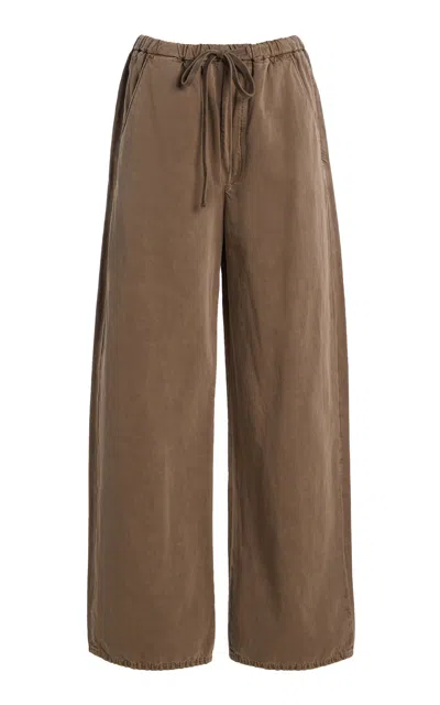 Citizen Of Humanity Citizens Of Humanity Aurora Pull-on Cotton-flax Sweatpants In Brown