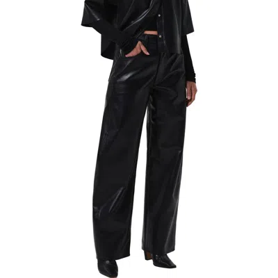 Citizen Of Humanity Citizens Of Humanity Ayla Baggy Recycled Leather Blend Pants In Black
