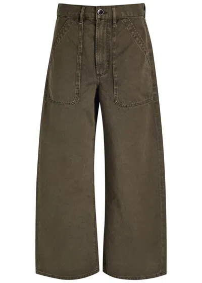 Citizen Of Humanity Citizens Of Humanity Ayla Cargo Crop Wide-leg Jeans In Brown