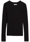 Citizen Of Humanity Citizens Of Humanity Bina Ribbed Stretch-jersey Top In Black