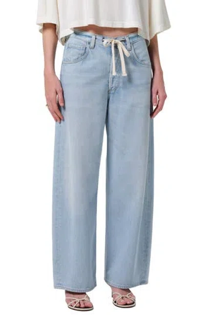Citizen Of Humanity Citizens Of Humanity Brynn Drawstring Waist Wide Leg Jeans In Blue