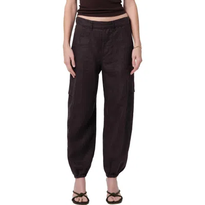 Citizen Of Humanity Citizens Of Humanity Ciela Linen Utility Joggers In Burgundy