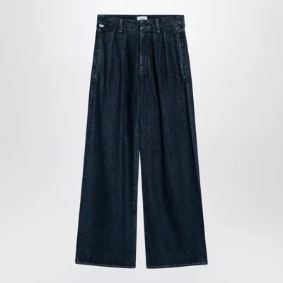 Citizen Of Humanity Wide-leg Trousers With Back Pockets And Front Pleats In Blue