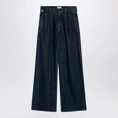 Citizen Of Humanity Wide-leg Trousers With Back Pockets And Front Pleats In Blue