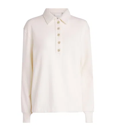Citizen Of Humanity Citizens Of Humanity Fleece Vintage Long-sleeve Polo Sweater In White