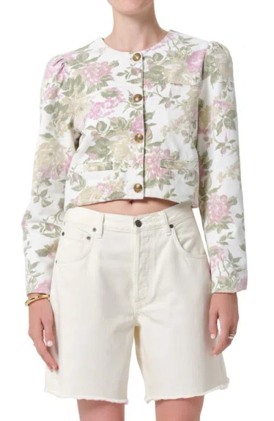 Citizen Of Humanity Citizens Of Humanity Floral Cotton Twill Jacket In Yellow