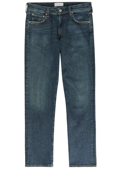 Citizen Of Humanity Citizens Of Humanity Gage Straight-leg Denim And Cashmere-blend Jeans In Blue