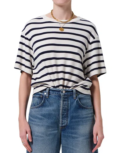 Citizen Of Humanity Citizens Of Humanity Goldie Stripe Relaxed Fit T-shirt In Azure Stripe