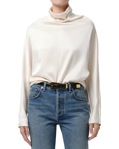Citizen Of Humanity Citizens Of Humanity Ilaria Draped Long Sleeve Top In Cream