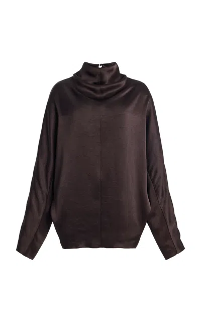 Citizen Of Humanity Citizens Of Humanity Ilaria Draped Satin Top In Brown