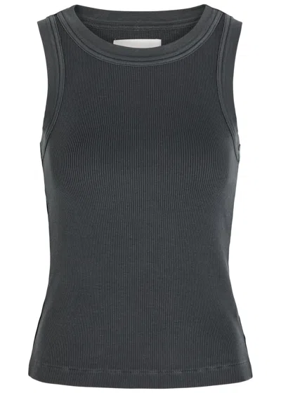 Citizen Of Humanity Citizens Of Humanity Isabel Ribbed Cotton-blend Tank In Black