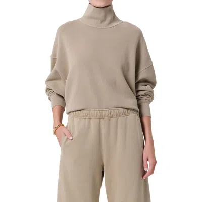 Citizen Of Humanity Citizens Of Humanity Jemma Cotton Blend Mock Neck Sweatshirt In Brown