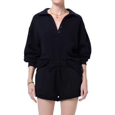 Citizen Of Humanity Citizens Of Humanity Johnny Collar Oversize Fleece Sweatshirt In Multi