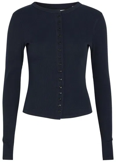 Citizen Of Humanity Citizens Of Humanity Kari Ribbed Cotton-blend Cardigan In Blue