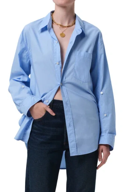 Citizen Of Humanity Citizens Of Humanity Kayla Oversize Poplin Button-up Shirt In Blue