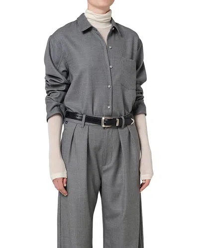 Citizen Of Humanity Citizens Of Humanity Kayla Wool Button Front Shirt In Gray