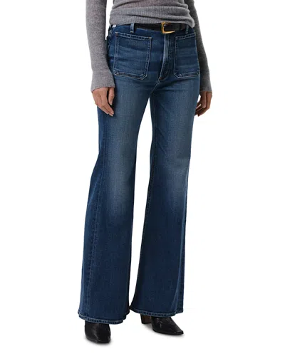 Citizen Of Humanity Citizens Of Humanity Kimberly Patch Pocket High Rise Flare Leg Jeans In Abalone In Blue