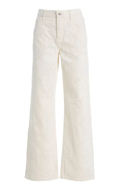 Citizen Of Humanity Citizens Of Humanity Lindz Rigid Mid-rise Wide-leg Jeans In White