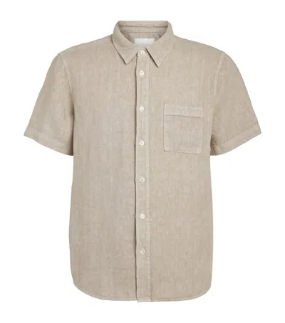 Citizen Of Humanity Citizens Of Humanity Linen Short-sleeve Cairo Shirt In Neutral