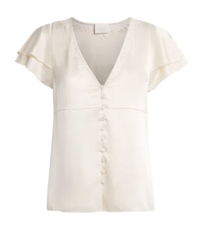 Citizen Of Humanity Citizens Of Humanity Lola Ruffle-sleeve Blouse In Neutral