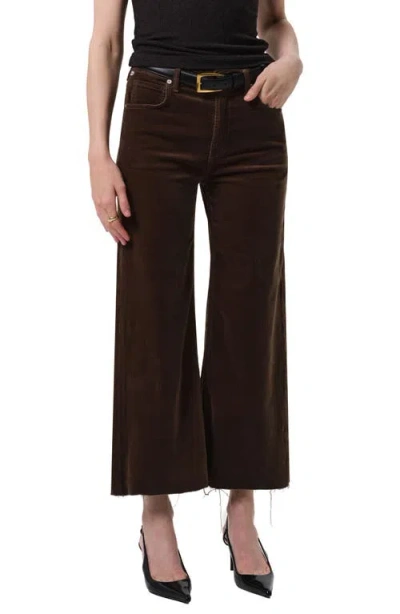 Citizen Of Humanity Citizens Of Humanity Lyra Raw Hem Ankle Wide Leg Corduroy Pants In Brown