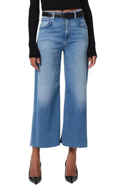 Citizen Of Humanity Citizens Of Humanity Lyra Exposed Button High Waist Crop Wide Leg Jeans In Black