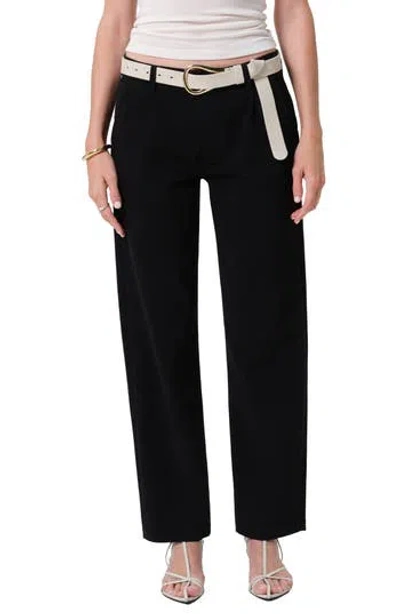Citizen Of Humanity Citizens Of Humanity Mallory High Waist Relaxed Straight Leg Twill Pants In Black